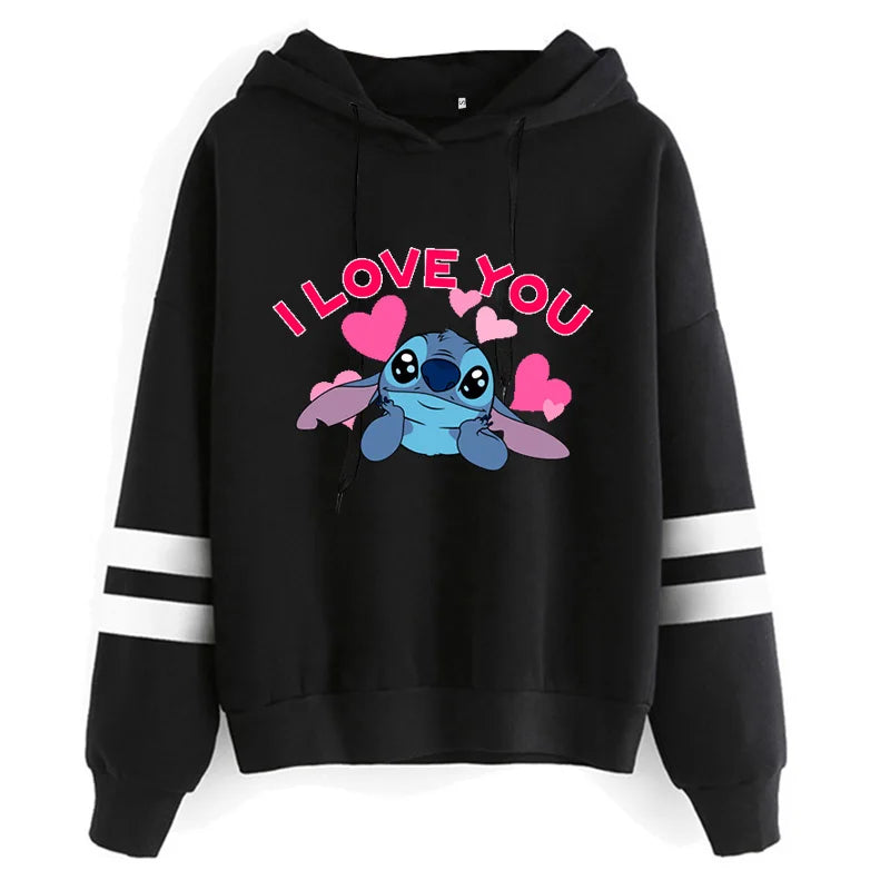 "Zensiva" Cute Stitch - Karikatür Tarzı Harajuku Hoodie